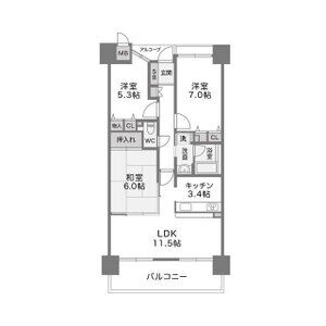 3LDK 間取り図