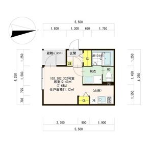 ワンルーム 間取り図