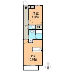 1LDK 間取り図