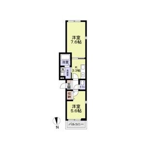 1LDK 間取り図