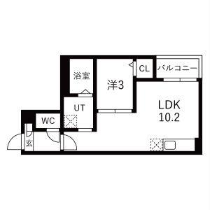 1LDK 間取り図