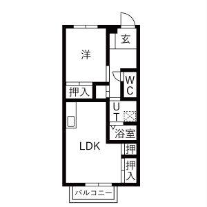 1LDK 間取り図