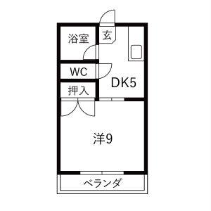 1DK 間取り図