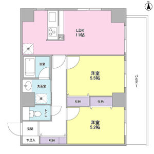 2LDK 間取り図