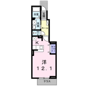 1K 間取り図