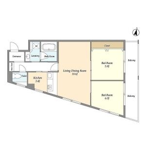 2LDK 間取り図