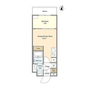 1DK 間取り図