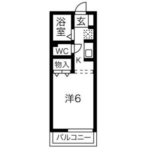 1K 間取り図