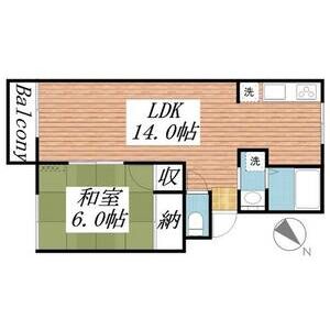 1LDK 間取り図