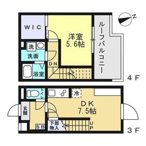 1DK 間取り図