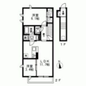 2LDK 間取り図