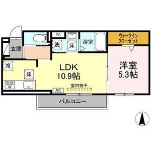1LDK 間取り図