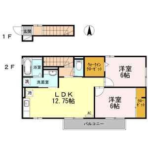 2LDK 間取り図