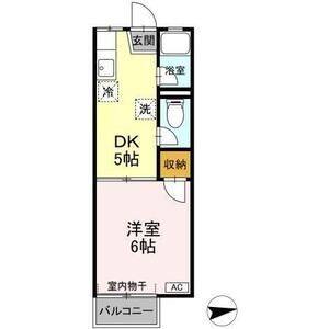 1DK 間取り図