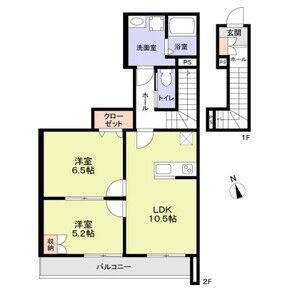 2LDK 間取り図
