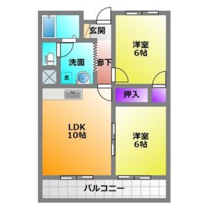 2LDK 間取り図