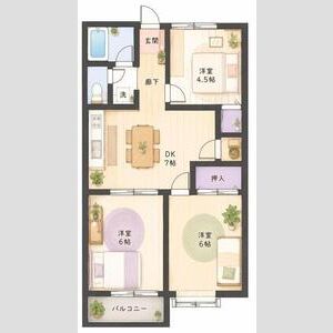 3DK 間取り図