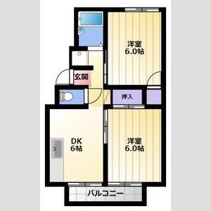 2DK 間取り図