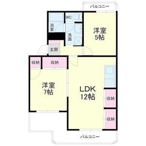 2LDK 間取り図