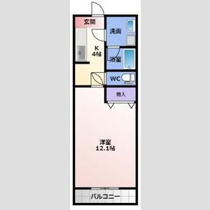 1K 間取り図