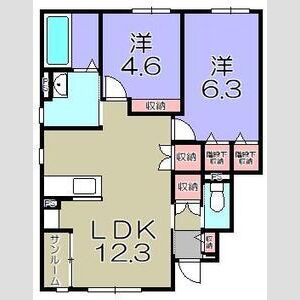 2LDK 間取り図