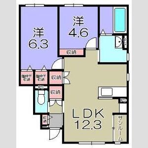 2LDK 間取り図