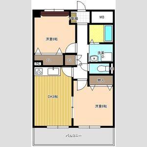 2DK 間取り図