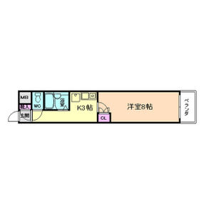 1K 間取り図