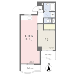 1LDK 間取り図