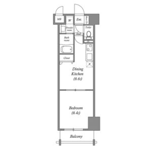 1DK 間取り図