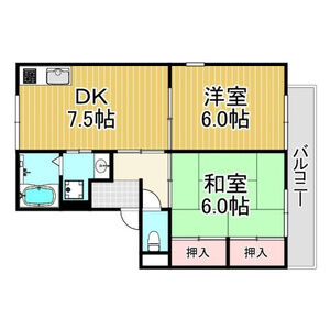 2DK 間取り図
