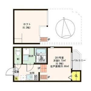 1K 間取り図