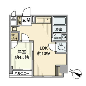 1LDK 間取り図
