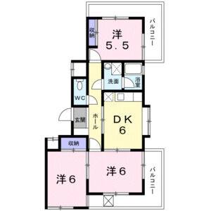3DK 間取り図