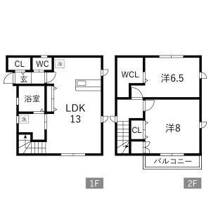 2LDK 間取り図