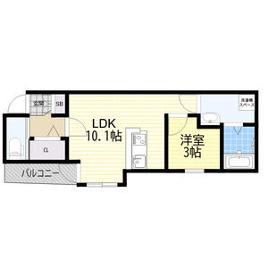 1LDK 間取り図