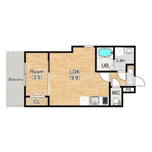 1LDK 間取り図