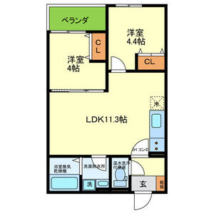 2LDK 間取り図
