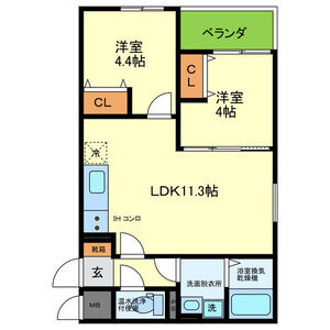2LDK 間取り図