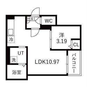 1LDK 間取り図