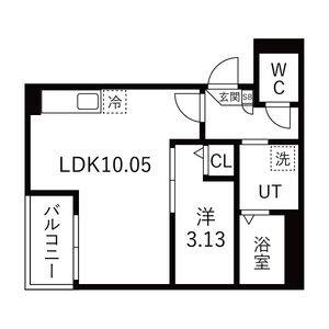 1LDK 間取り図