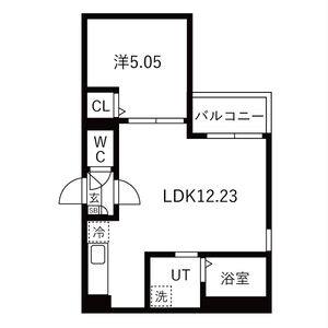 1LDK 間取り図