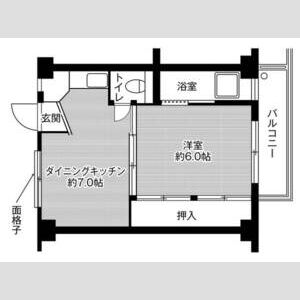 1DK 間取り図