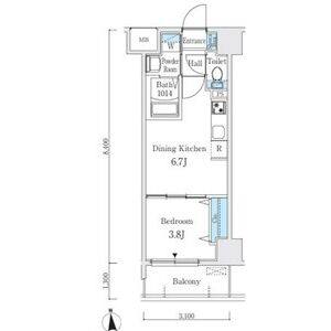 1DK 間取り図