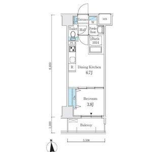 1DK 間取り図
