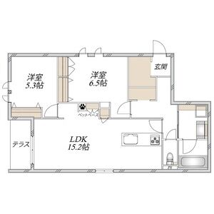 2LDK 間取り図