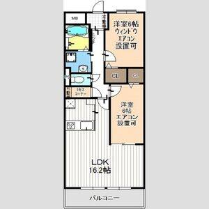 2LDK 間取り図