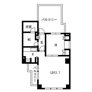 1LDK 間取り図