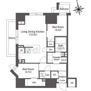 2LDK 間取り図
