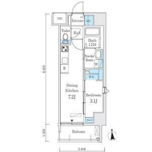 1DK 間取り図
